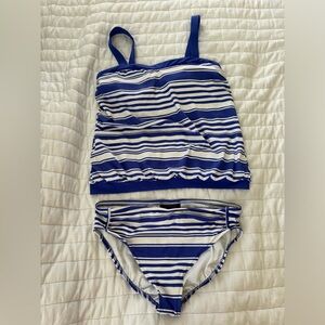Talbots blue stripes tankini swimwear